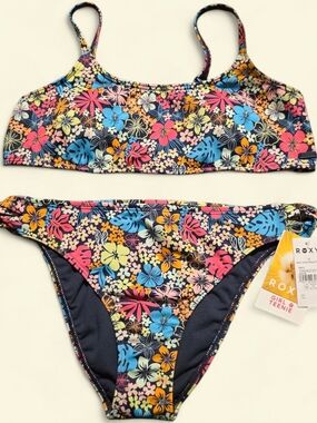 Roxy Girls Floral Bikini Set - Multicolor Size 16 Girls